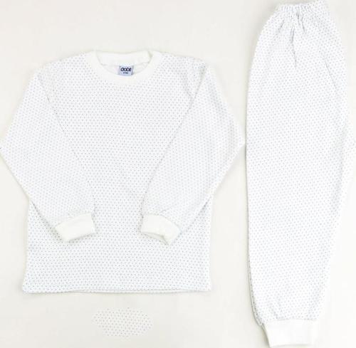 Nokta Puanlı Pijama Takımı 4049 Beyaz - Mavi 6 Yaş