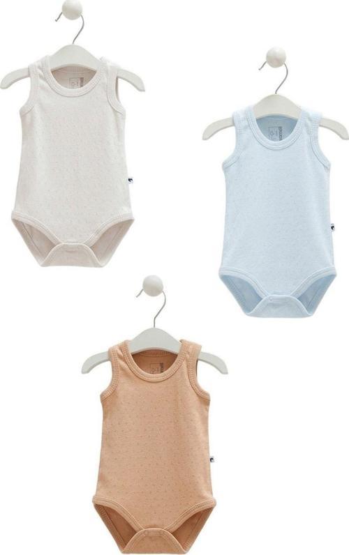 3'lü Atlet Body BE1509 Açık Gri 3-6 Ay