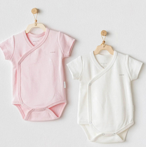 Bunny Bear 2'li Zıbın Takım AC25643 Ekru - Pembe 0-3 Ay
