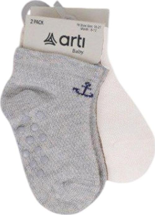 Artı Kids Kaptan Abs'li 2'li Bebek Patik 44142 Gri - Bej 18-24 Ay
