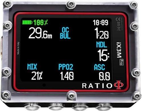 RATIO Dalış Bilgisayarı IX3M Tech+ Pro Edition, Siyah