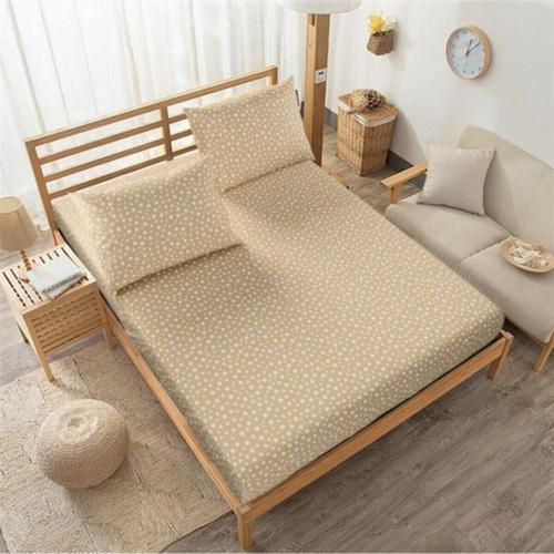 Tek Kişilik Lastiksiz Sütlü Kahve Yıldız Desenli Çarşaf Takımı -160X240