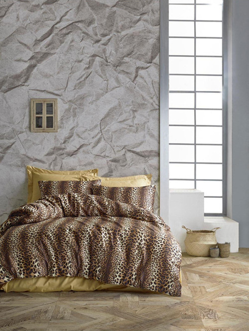 Çarşafı Lastikli Çift Kişilik Nevresim Takımı 4 Yastıklı