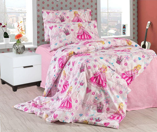 Çocuk Desen Çarşafı Lastikli Tek Kişilik Nevresim Takımı 2 Yastıklı