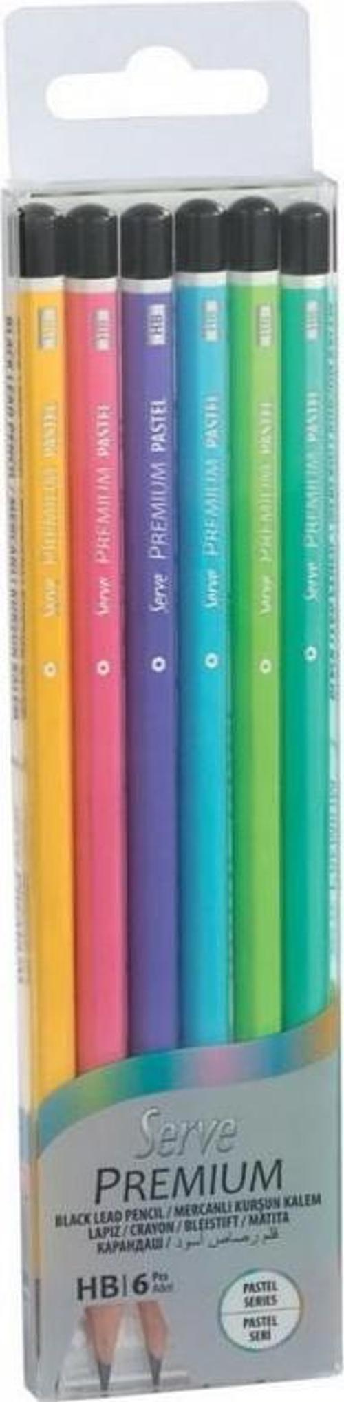 Premium 6 Lı Kurşun Kalem Seti Pastel Renkler