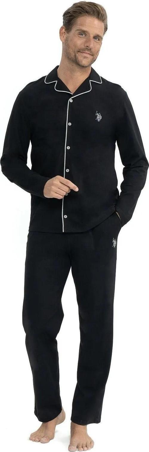 Erkek Uzun Kollu Önden Düğmeli Gömlek Pijama Takım