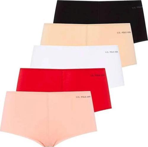 Kadın 5'li Şort Boxer (Kırmızı-Somon-Ten-Beyaz-Siyah)