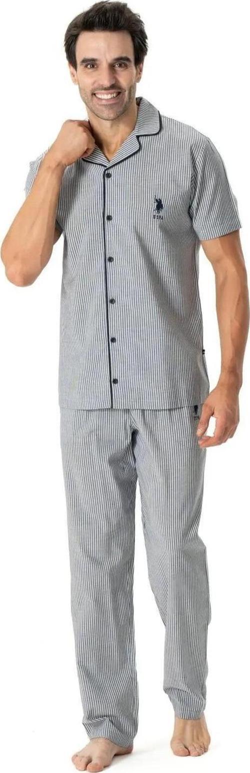 Erkek Çizgili Boydan Patlı Pijama Takımı