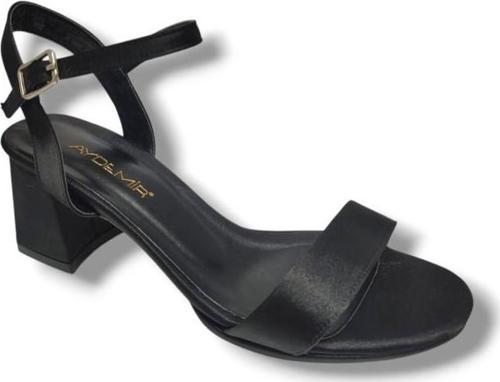 1441-25 Sateen Kalın Topuk Sandalet