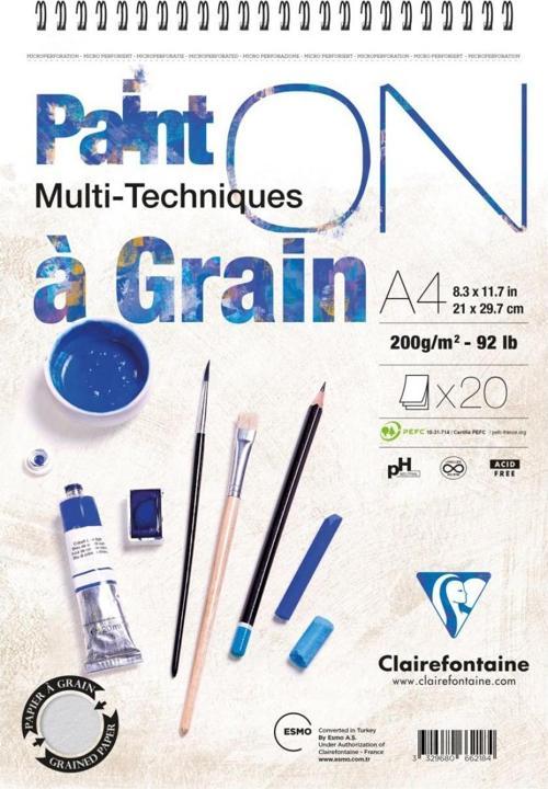 Paint`on Çok Amaçlı Çizim Blok A4 Üstten Spiralli 200 gr. 20 YP