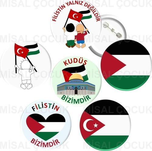 Filistin Kudüs Gazze Rozet Seti (6 Adet Rozet)
