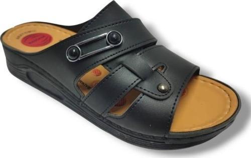 630-25 Deri Anatomik İnci Tokalı Kadın Terlik