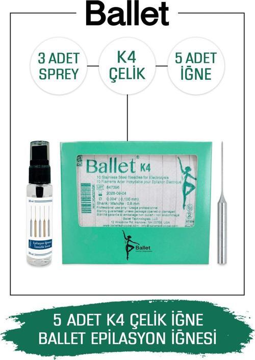 5 Adet K4 Çelik Epilasyon Iğnesi Orijinal K4 Gümüş Iğne