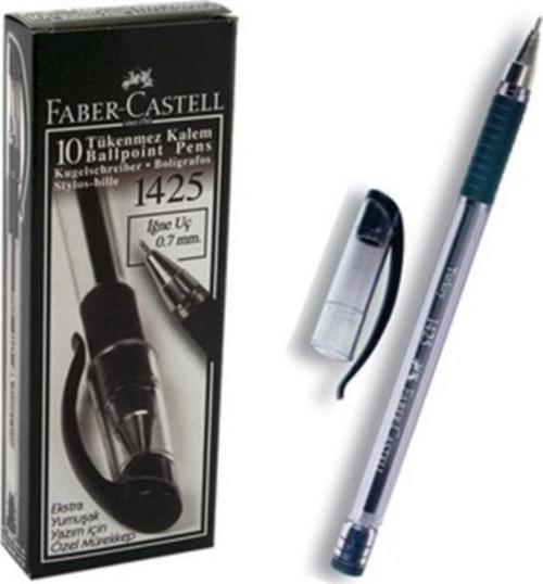 Faber-Castell 1425 İğne Uçlu Siyah Tükenmez Kalem 10'lu Paket