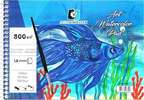 A4 Spiralli Water Color Suluboya Dfefteri 300 gr 12 Yaprak