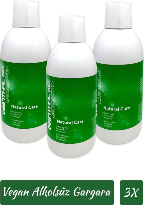3 Adet Alkolsüz Doğal Gargara Vegan Ağız Çalkalama Suyu Natural Mouthwash (3x500ml)