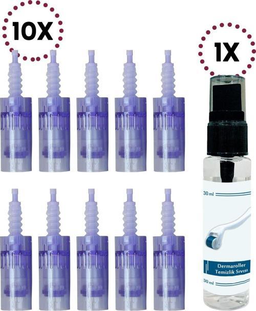 10 Adet 12 Pin A6 Dermapen Iğnesi Orijinal Dermapen Iğne Kartuşu Mavi Soketli 8436001987521