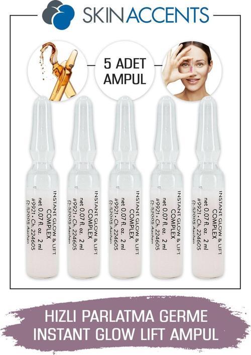 Hızlı Parlatma ve Germe Ampul Instant Glow & Lift Cilt Serumu 5 Adet Dermaroller Dermapen Serum