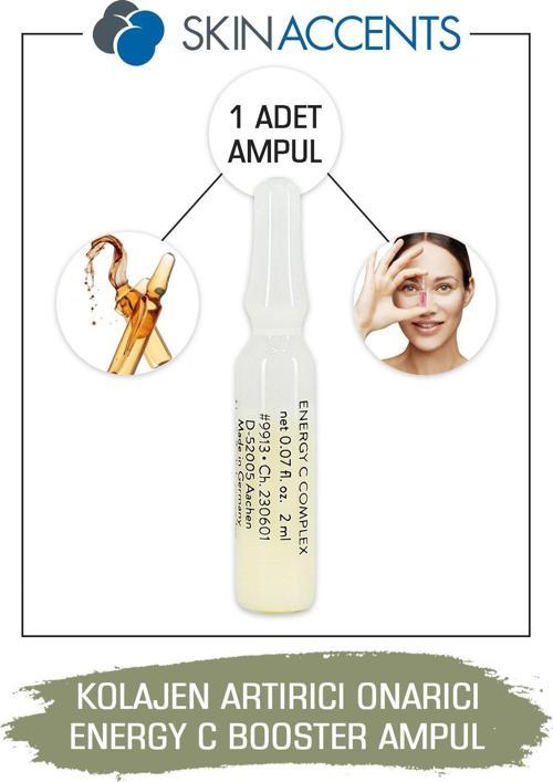 Kolajen Arttırıcı Onarıcı Ampul Energy C Booster Cilt Serumu 1 Adet Alman Dermaroller Dermapen Serum
