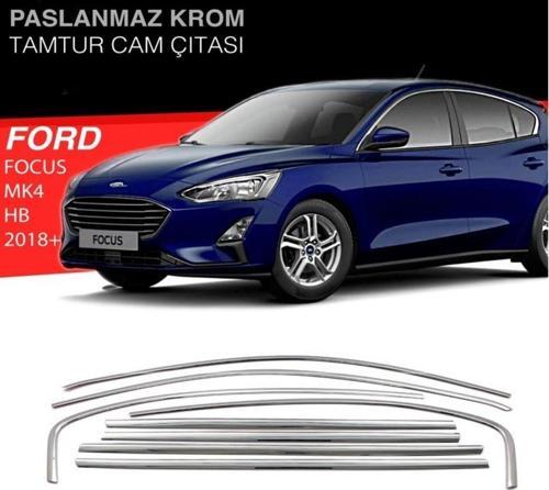 Ford Focus Mk4 Sd/Hb 8 Parça Krom Cam Çerçeve Çıtası 2018+ Sonrası