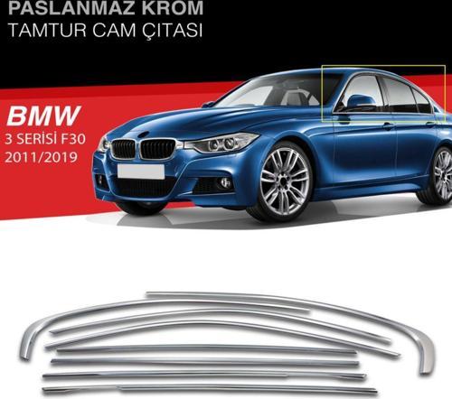 Bmw F30 Krom Cam Çerçevesi 8 Parça TamTur 2011-2019 Arası Uyumlu