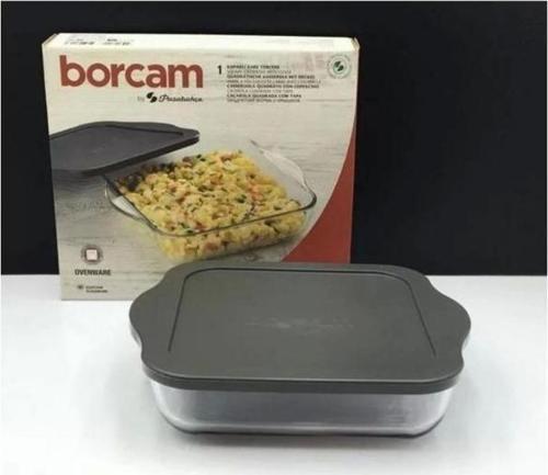 59034 Borcam Gri Kapaklı Fırın Tepsisi 22x22cm