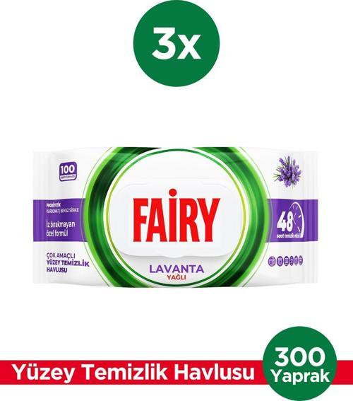 Çok Amaçlı Yüzey Temizlik Havlusu 100 Yaprak 3 Adet | Lavanta Yağlı | Beyaz Sirke Karbonat