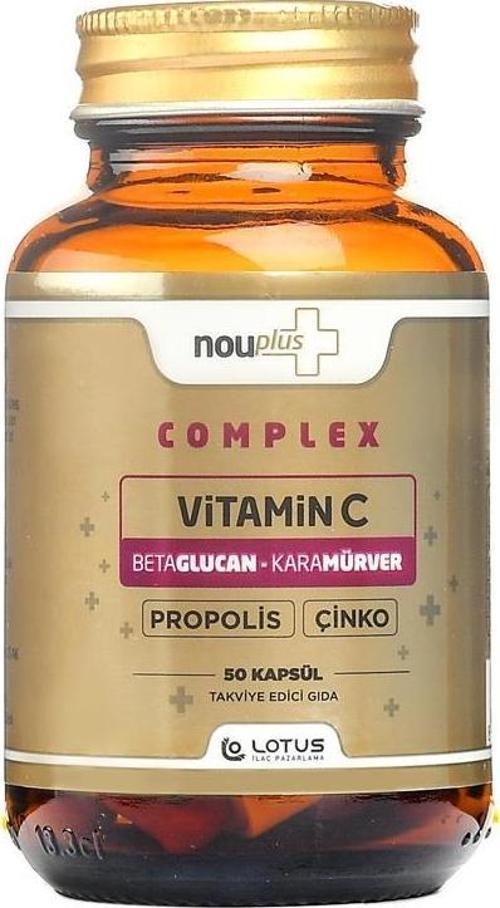 Complex Vitamin C BetaGlukan, Kara Mürver, Çinko, Propolis 50 Kapsül