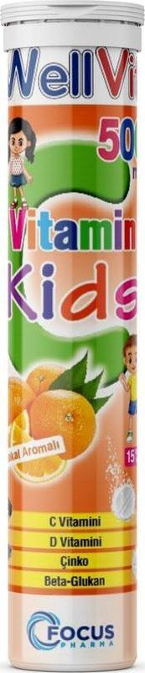 Kids Vitamin C Çinko ve Vitamin D3 20 Efervesan Tablet