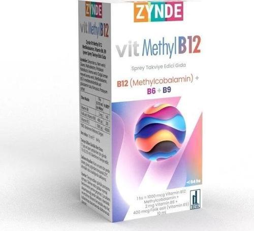 Vit Methyl B12 Metilkobalamin,Vitamin B6, B9 İçeren Sprey 64fıss