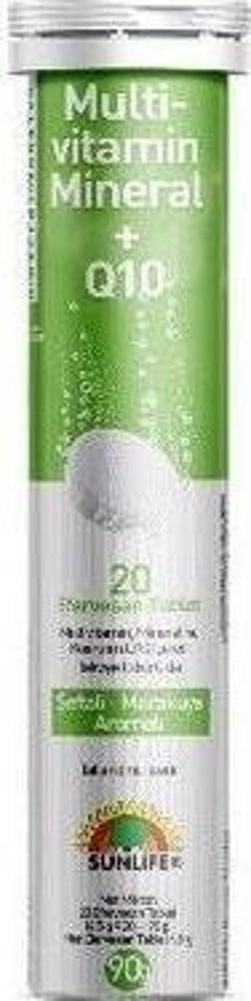 Multivitamin + Mineral ve Coenzym Q-10 İçerikli 20 Efervesan Tablet