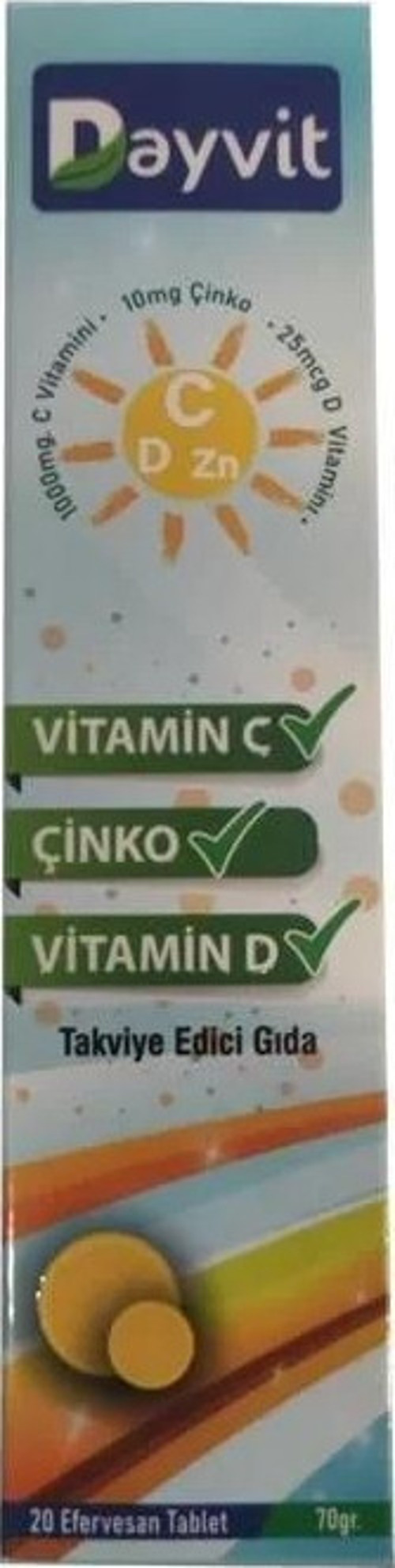 Vitamin C Çinko Vitamin D Efervesan Tablet