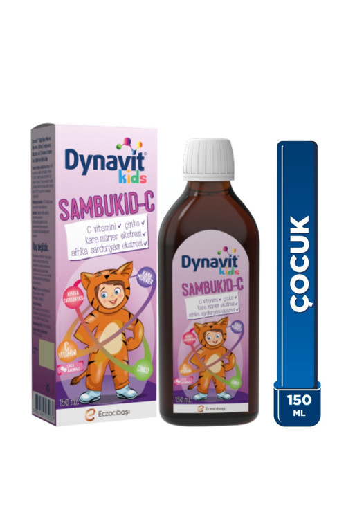 Kids Sambukid-C Şurup 150 mL - Çocuklar için Kara Mürver, C Vitamini, Afrika Sardunyası -Bağışıklık