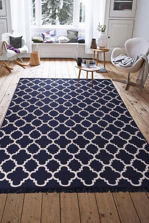 Doğubeyazıt Siyah Beyaz Çift Taraflı Kilim