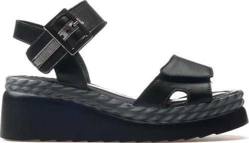 Kadın Hakiki Deri Dolgu Topuklu Günlük Sandalet 25y 2512303y Z Siyah/platin