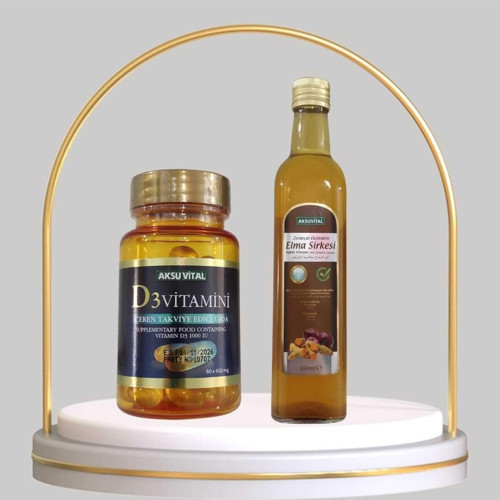Vitamin D3 60 Softjel + Zerdeçal Ekstraktlı Elma Sirkesi 500 Ml