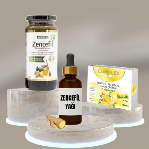 Zencefil Ekstraktlı Macun + Zencefil Yağı +Zencefil Zerdeçal Limon Çinko Pastil