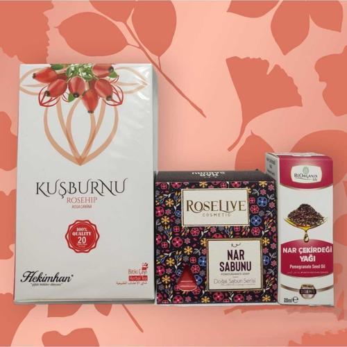 Kuşburnu Çayı + Nar Sabunu + Nar Çekirdeği Yağı