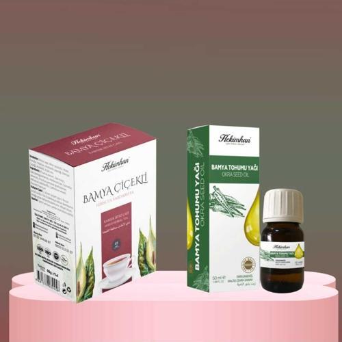Bamya Çiçekli Bitki Çayı 40'Lı Ve Bamya Tohumu Yağı 50 Ml