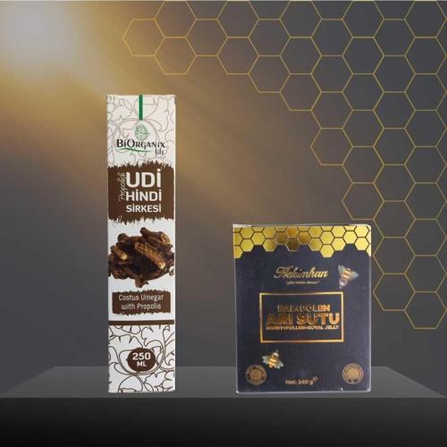 Propolisli Udi Hindi Sirkesi 250 Ml Ve Bal Polen Arı Sütü 240 Gr
