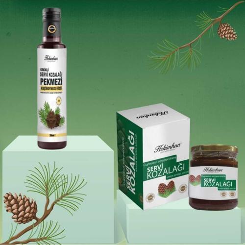 Servi Kozalağı Macunu 240 Gr + Kekikli Servi Kozalağı Pekmezi Keçiboynuzu Özü 350 Gr