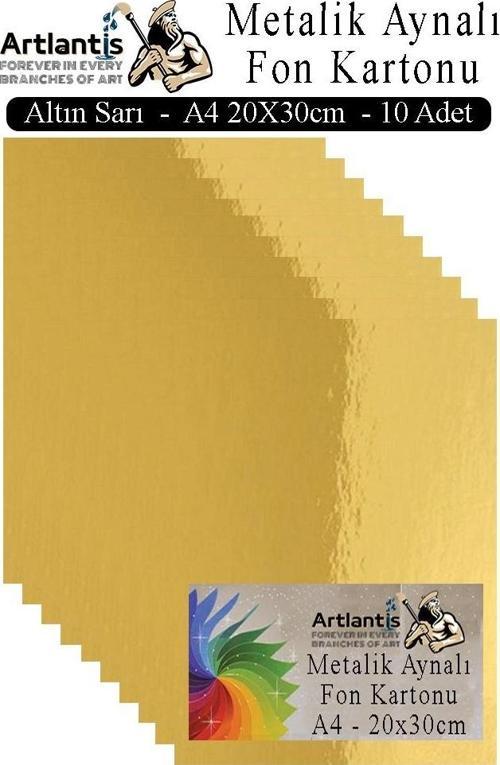 Metalik Aynalı Fon Kartonu 10 lu A4 20X30 cm 1 Paket Okul Sınıf Dekoratif Pırıltılı Folyo Kağıt Dekoratif Anasınıfı Kreş
