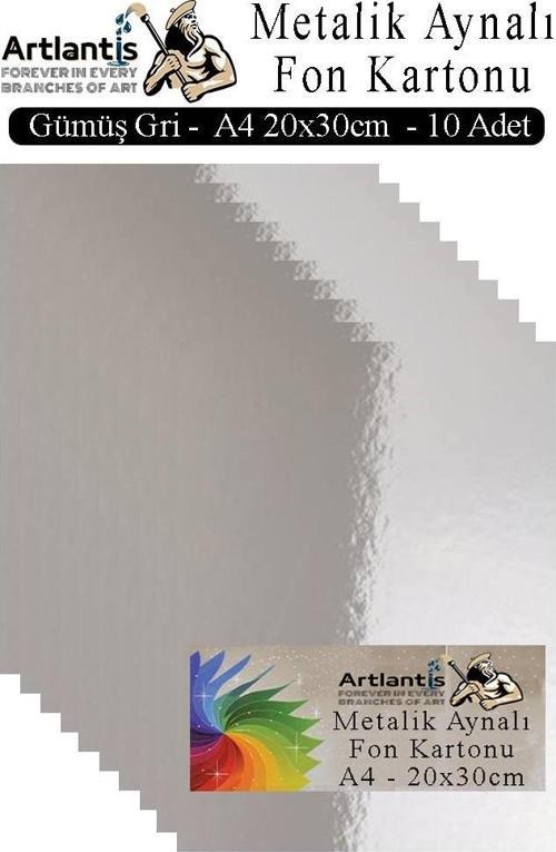 Metalik Aynalı Fon Kartonu 10 lu A4 20X30 cm 1 Paket Okul Sınıf Dekoratif Pırıltılı Folyo Kağıt Dekoratif Anasınıfı Kreş
