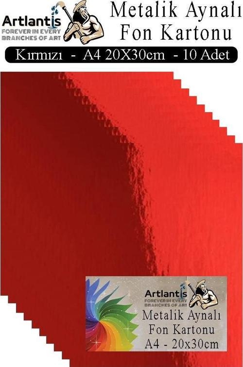 Metalik Aynalı Fon Kartonu 10 lu A4 20X30 cm 1 Paket Okul Sınıf Dekoratif Pırıltılı Folyo Kağıt Dekoratif Anasınıfı Kreş