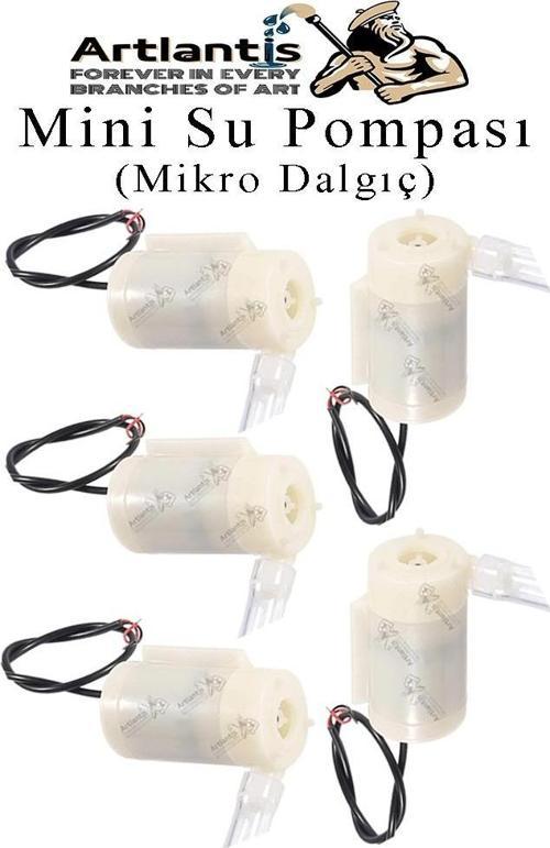 Mini Su Pompası 5 Adet Mikro Dalgıç Pompa Solonoid Su Pompası DC 3-5 Volt Küçük Akvaryum Motoru 100l/h
