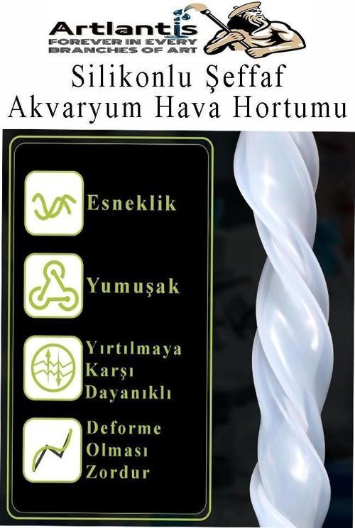 Silikonlu Şeffaf Akvaryum Hava Hortumu 1 Metre İç Çap 4mm Dış Çap 6mm Deney Fıskiye Kauçuk Hortum Yağ Hava Pompa Borusu