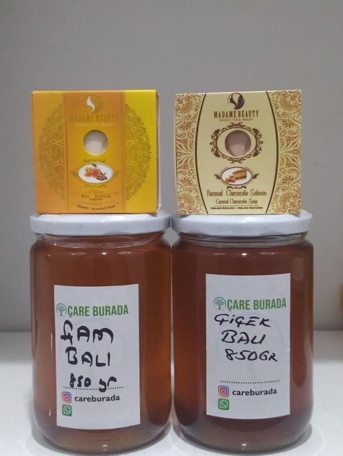 Çiçek Balı + Çam Balı 1700 Gr 2 Adet Bitkisel Sabun
