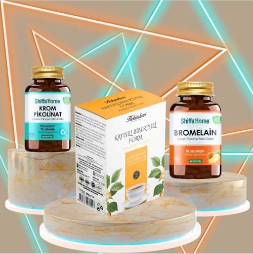 Form Set Krom Pikolinat + Kayısılı Biberiyeli Çay+ Bromelain