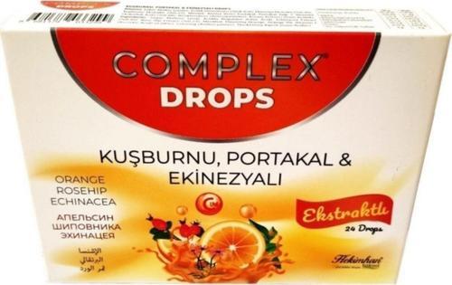 Complex Kuşburnu Portakal Ekinezyalı Drops 24 Adet 62 G 12 Adet