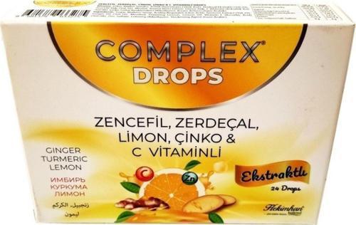 Complex Zencefil Zerdeçal Limon Çinko C-Vitaminli Drops 24 Adet 62 G 6 Adet